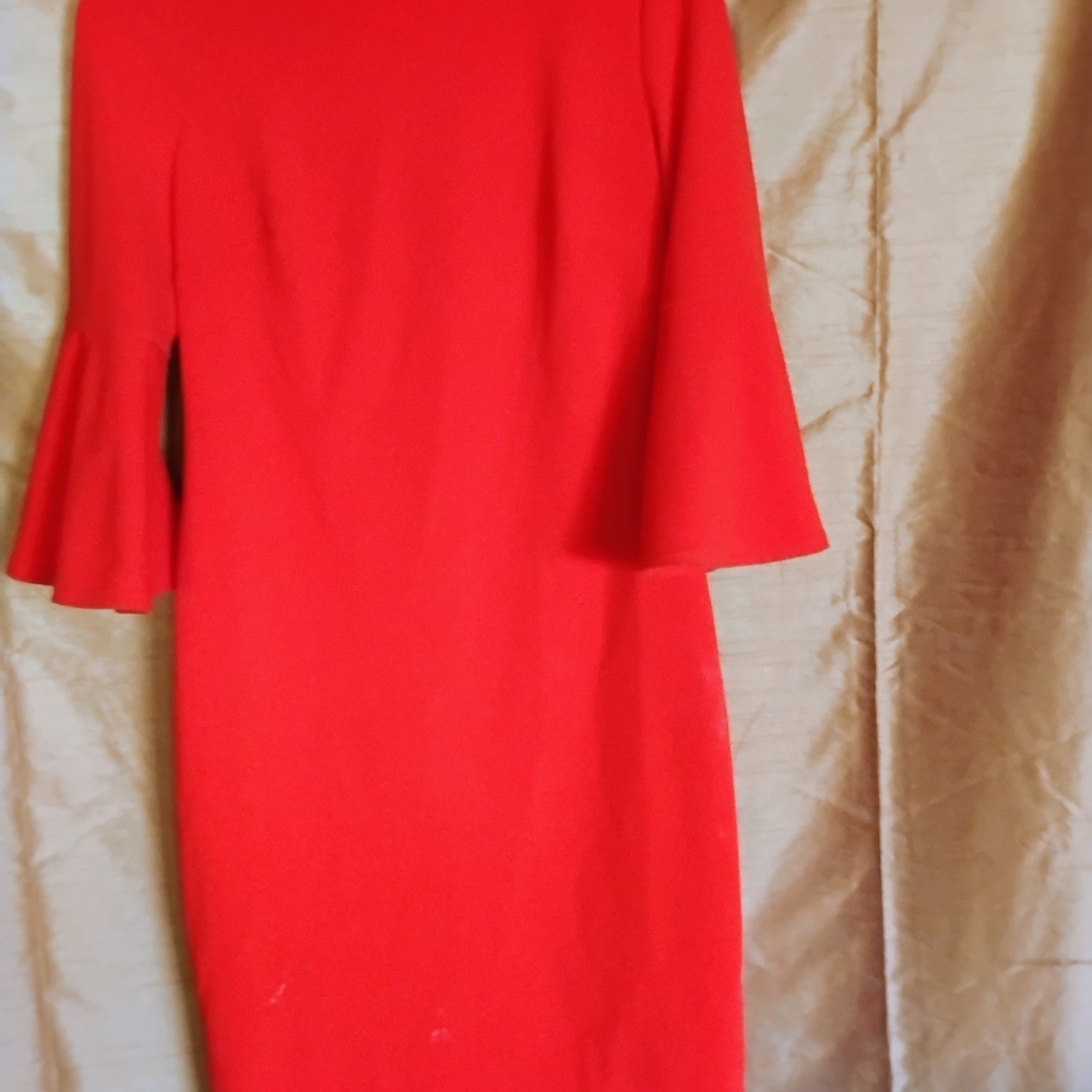 Calvin Klein Collection Scarlet Long Sleeve Dress